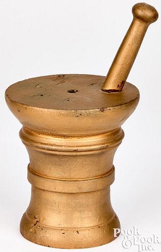 PAINTED MORTAR AND PESTLE