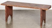 PAINTED MORTISED BENCH, 19TH C