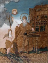 PAINTED NEEDLEWORK PICTURE, PR
