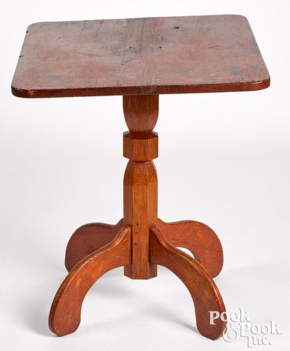 PAINTED OAK AND PINE CANDLESTAND,