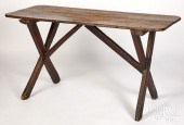 PAINTED OAK AND WALNUT SAWBUCK