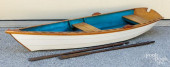 PAINTED OAK DORY BOAT WITH OAR