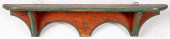 PAINTED OAK HANGING SHELF, EAR