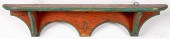 PAINTED OAK HANGING SHELF, EAR