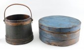PAINTED PANTRY BOX AND FIRKIN