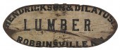 Painted pine advertising sign