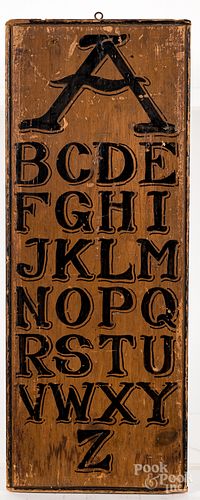 PAINTED PINE ALPHABET SIGN, CA.