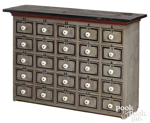 PAINTED PINE APOTHECARY CABINET,