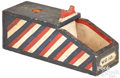 PAINTED PINE BALLOT BOX, 19TH