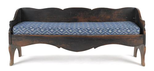 Painted pine bench ca. 1800 with