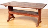 PAINTED PINE BENCH TABLE, EARL