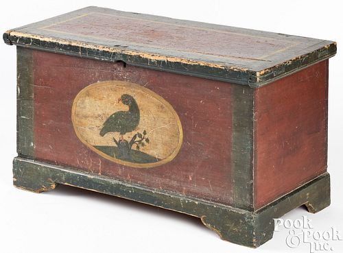 PAINTED PINE BLANKET CHEST, EARLY