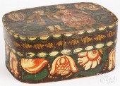 PAINTED PINE BRIDE'S BOX, LATE