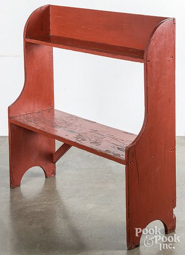 PAINTED PINE BUCKET BENCH, LATE