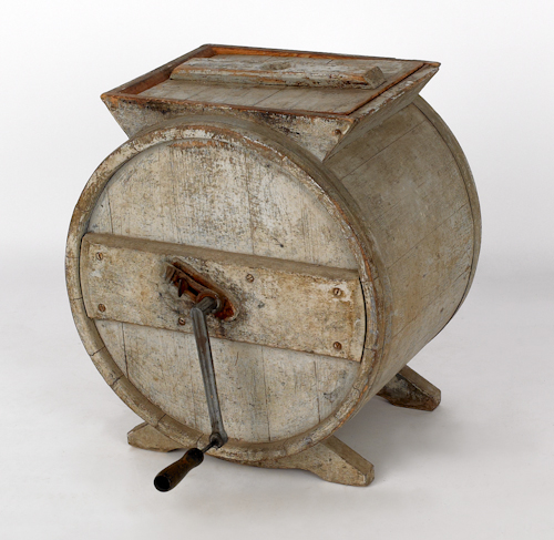 Painted pine butter churn 19th c.