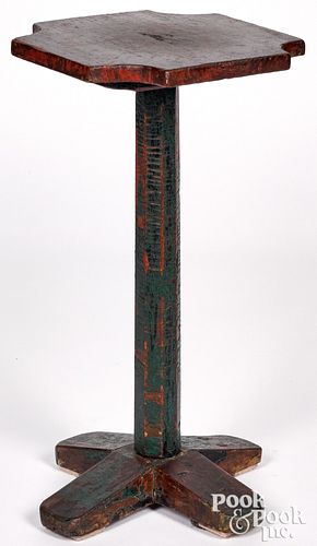 PAINTED PINE CANDLESTAND, 19TH