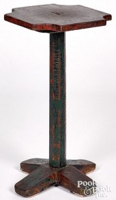 PAINTED PINE CANDLESTAND, 19TH