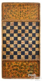 PAINTED PINE CHECKERS GAMEBOAR