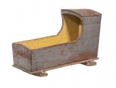 PAINTED PINE CRADLE 18th c. Ho