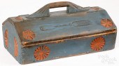 PAINTED PINE CUTLERY BOX, MID