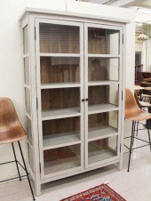 PAINTED PINE DISPLAY CABINETPA
