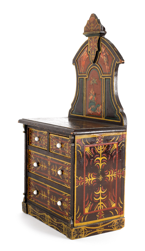 Painted pine doll's dresser late