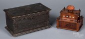 PAINTED PINE DRESSER BOX, 19TH