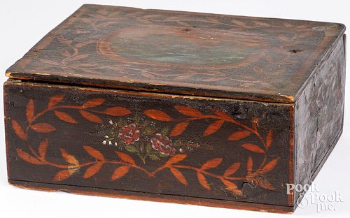 PAINTED PINE DRESSER BOX, LATE 19TH