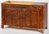 PAINTED PINE DRYSINK, 19TH C.P