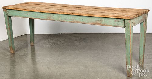 PAINTED PINE FARM TABLE, 19TH
