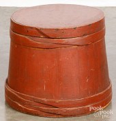 PAINTED PINE FIRKIN, 19TH C.Pa