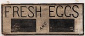 PAINTED PINE FRESH EGGS SIGN,