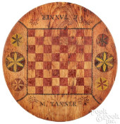 PAINTED PINE GAMEBOARD, 19TH C
