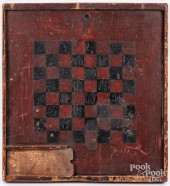 PAINTED PINE GAMEBOARD, 19TH C