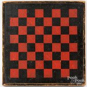 PAINTED PINE GAMEBOARD, 19TH C