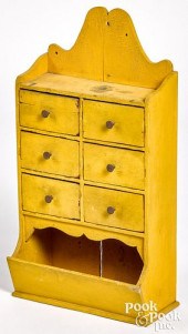 PAINTED PINE HANGING CABINET,