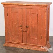 PAINTED PINE HANGING CUPBOARD,