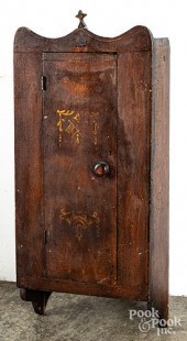 PAINTED PINE HANGING CUPBOARD,