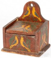PAINTED PINE HANGING SALT BOX,