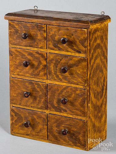 PAINTED PINE HANGING SPICE BOX,