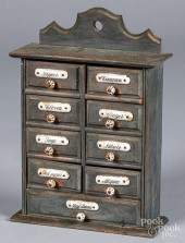 PAINTED PINE HANGING SPICE CAB