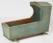 PAINTED PINE HOODED CRADLE<br>