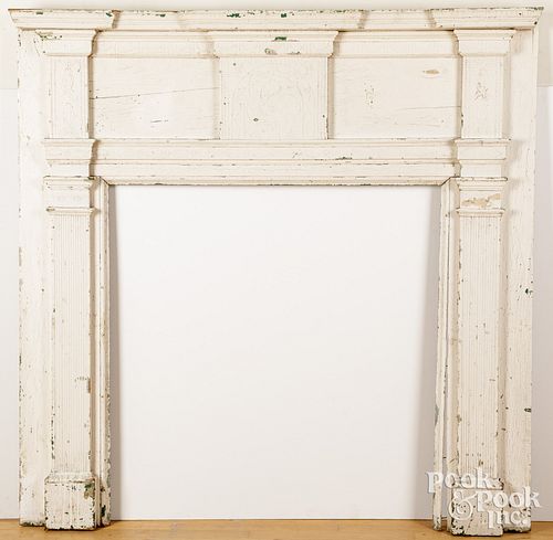 PAINTED PINE MANTEL, EARLY 19TH
