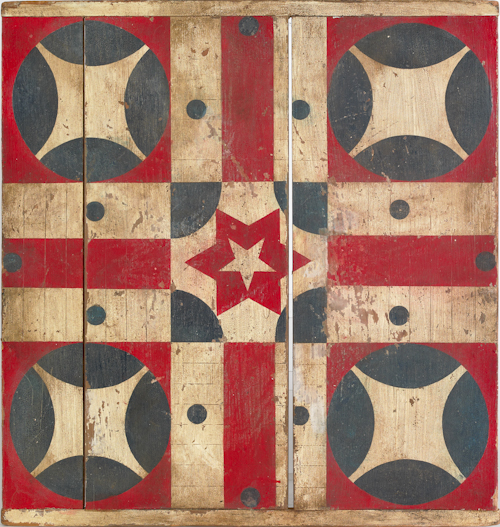Painted pine Parcheesi game board