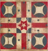 Painted pine Parcheesi game bo