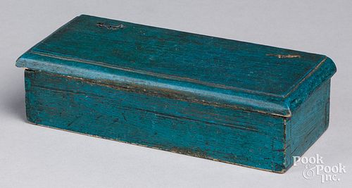 PAINTED PINE PENCIL BOX, 19TH C.,