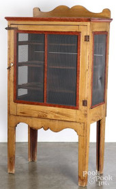 PAINTED PINE PIE SAFE, 19TH C.