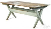 PAINTED PINE SAWBUCK TABLE, LA