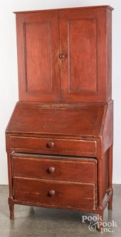 PAINTED PINE SECRETARY DESK, 1