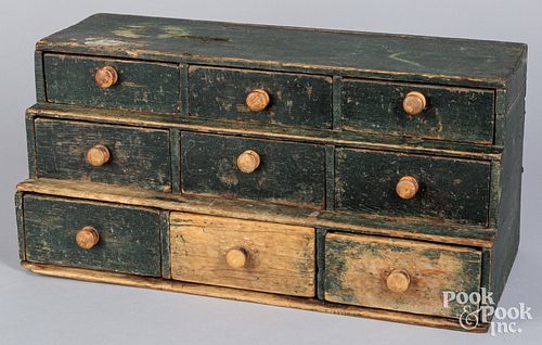PAINTED PINE STEPBACK SPICE BOX,